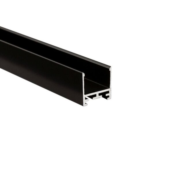 Profil, Combo U-Leuchtenprofil hoch, LU-02-20, schwarz, 2m, Aluminium, Länge: 2000 mm, Breite: 25 mm