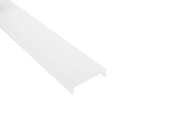Profil Abdeckung, PLANO MS Downlight Abdeckung flach opal, 2,5m, PMMA, Opal, Länge: 2500 mm