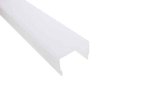 Profil Abdeckung, PLANO MS Downlight Abdeckung hoch opal, 2,5m, PMMA, Opal, Länge: 2500 mm