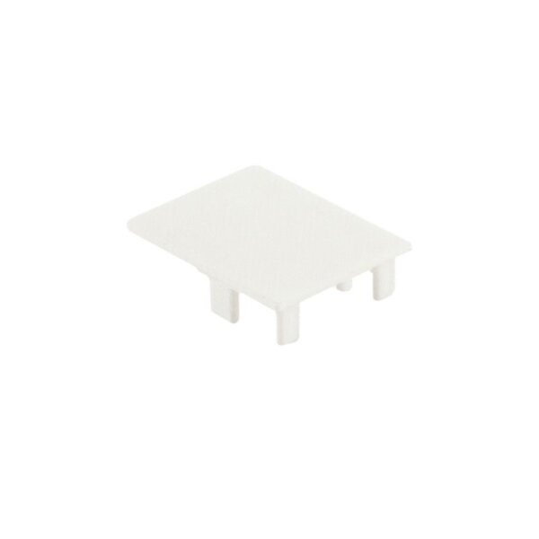 Profil Endkappe, Combo  Endkappe 2 St. U-Leuchtenprofil, H-LU-02-20, weiß, PVC, Länge: 25 mm, Breite