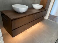 Waschbecken Unterschrank LED Leuchte 230VAC  in Box mit Bewegungsmelder LED ca.15W/m mit Bewegungsmelder max.0,5-15min Warmweiß 3000K -MADE IN GERMANY- LED-Leiste 150cm Weiß