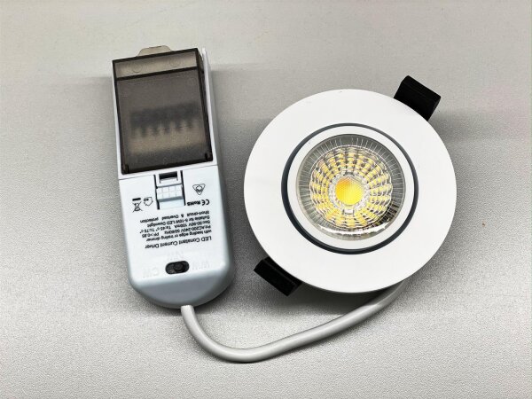 EIONLED 7W Einbauleuchte Weiß Flach 770LM Dimmbar IP65 Gekapselt 300°Schwenkbar CCT 3in1 (UWW-WW-NW) DA:68mm T:30mm