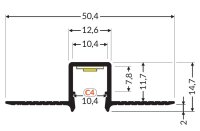 LED-Profil HIDE10 C4 mit Einputzflügeln...
