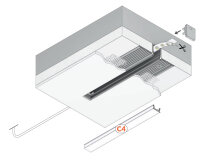 LED-Profil HIDE10 C4 mit Einputzflügeln Lichtaustritfläche 10,4mm  für LED Strip bis 10mm 50,4x14,mm Ausschnitt B12,6xT11,7mm mit passender Abdeckung C4 Aluminium Roh 200cm Aluminium Roh