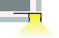 LED-Fliesenprofil  Gerade 180Grad mit Loch 2m 33,5x11,5mm...