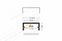 AU-PLANAR12 200cm LED-Profil silber H6,6*B14,4mm...