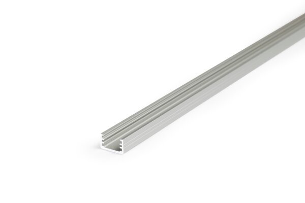AU-MINI8 200cm LED-Profil silber H7*B12,2mm Aufbau-Profil incl. matte Abdeckung