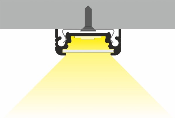 AU-SURF10 200cm LED-Profil weiss H8*B20mm Aufbau-Profil incl. matte Abdeckung