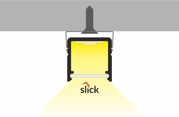 AU-PLANAR10 200cm LED-Profil silber H12*B12mm Aufbau-Profil incl. matte Abdeckung