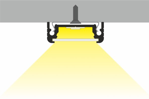 AU-SURF14 200cm LED-Profil silber H9*B24mm Aufbau-Profil incl. matte Abdeckung
