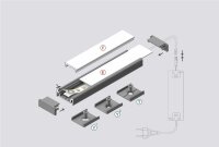 AU-SURF14 200cm LED-Profil silber H9*B24mm Aufbau-Profil incl. matte Abdeckung