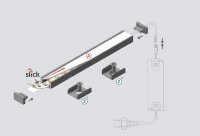 AU-MINI8 200cm LED-Profil Weiss  H7*B12,2mm Aufbau-Profil incl. matte Abdeckung