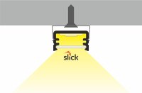 AU-MINI8 200cm LED-Profil schwarz H7*B12,2mm Aufbau-Profil incl. matte Abdeckung