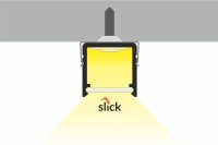 AU-PLANAR10 200cm LED-Profil schwarz H12*B12mm Aufbau-Profil incl. matte Abdeckung