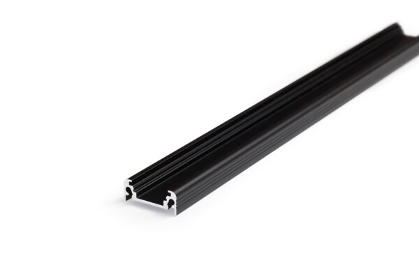 AU-SURF10 200cm LED-Profil schwarz H8*B20mm Aufbau-Profil incl. matte Abdeckung