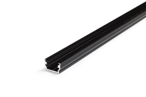 AU-UNI12 200cm LED-Profil schwarz H10,8*B17,8mm Aufbau-Profil incl. matte Abdeckung