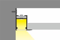 WA-ECK14 200cm LED-Profil silber H33,4*32,4mm Eck-Profil ideal für die Wand als Abschluss incl. matte Abdeckung