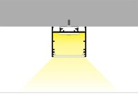 L30 T27 Alu-SYTEM Aufbauprofil Profil B28xh21,7xL200cm für LED bis 27mm silber eloxiert incl. matte Abdeckung