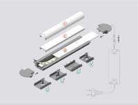 EIB-GRO10 200cm LED-Profil silber H7*B24mm Einbau-Profil...