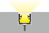 EIB-FLO12 200cm LED-BodenProfil silber H13,7*B15,8mm Boden-Einbau-Profil CUT_T16,3*b15,8mm incl. matte Abdeckung