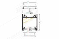 EIB-LINIA20 200cm LED-Profil silber H20,4*B30mm Einbau-Profil CUT_T19,5*b23mm incl. matte Abdeckung