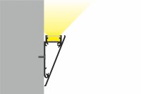 WALLE12 LED-Halteprofil silber H4,61xB1,78xL200cm Wandprofil incl. matte Abdeckung