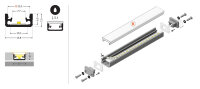 EIB-FLO8 200cm LED-BodenProfil silber H7,5*B15,8mm...
