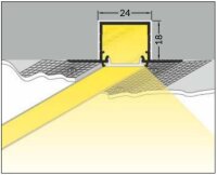 L20 T18 Alu Einputz-Profil H2,06XB5,3XL200cm incl. matte...