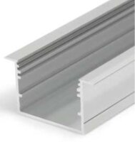 L30 T24 Alu Einbau-Profil Schwarz B44,4xh24xL200cm Lichtfeld breit 3cm, für LED bis 30mm, Loch Ausschnitt 35x200mm incl. matte Abdeckung