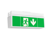 Fluchtwegleuchte EION SECUR1 Notleuchte Sichtbar 2 seitig - Wand und Decken Montage (Modell 325×145 mm / sicht bis 16 m)