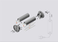 RU-KLEID20 200cm LED-Profil silber H29,5*B28mm Rundprofil incl. matte Abdeckung