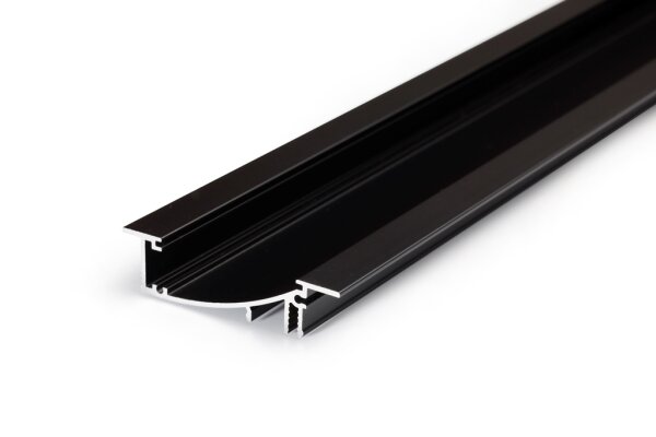 WA-BRA8 LED-Profil schwarz H5,3xB1,35xL200cm Einbau-Profil CUT T12,3xB40,5mm incl.matte Abdeckung