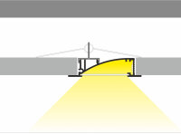 WA-BRA8 LED-Profil silber H5,3xB1,3cmx200cm Einbau-Profil CUT T12,3xB40,5mm incl. matte Abdeckung