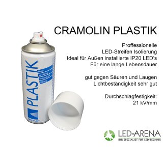 Cramolin PLASTIK LED-Streifen Isolationslack OUTDOOR Versiegelung  UV-Indikator Spezialversiegelung für den Aussenbereich.  Klarlack zur Isolierung, Versiegelung und Abdichtung.