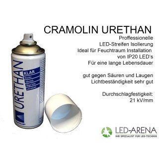 Cramolin URETAHN KLAR Isolationslack Feuchtraum Ideal für IP20 LED Premium Stripes mit Aluprofil kombination.